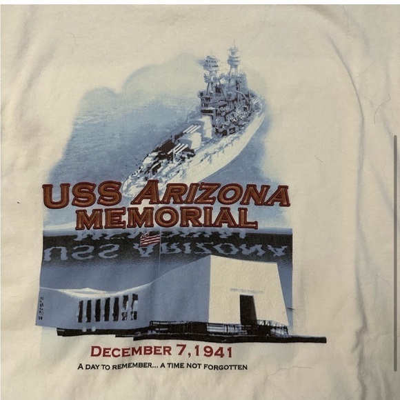 USS Arizona Memorial Pearl Harbor graphic tee men’s 2XL fu - Picture 1 of 4